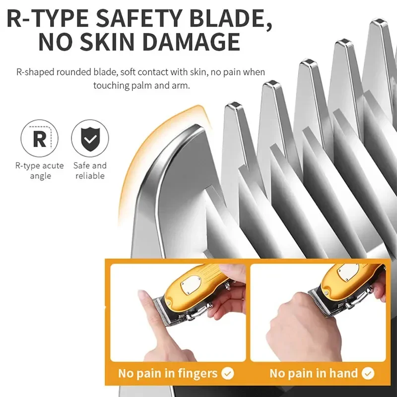 ماكينة تشذيب الشعر الاحترافية الأصلية من Kemei للرجال ماكينة قص الشعر الكهربائية واللحية القابلة لإعادة الشحن ماكينة قص الشعر بقوة 10 وات