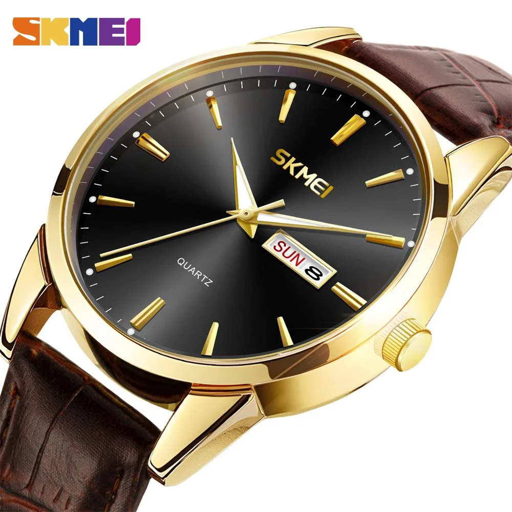 SKMEI Luxury Movement Quartz Watch For Men Women Business Date Week Wristwatch Fashion Design Waterproof Time Clock Reloj Hombre