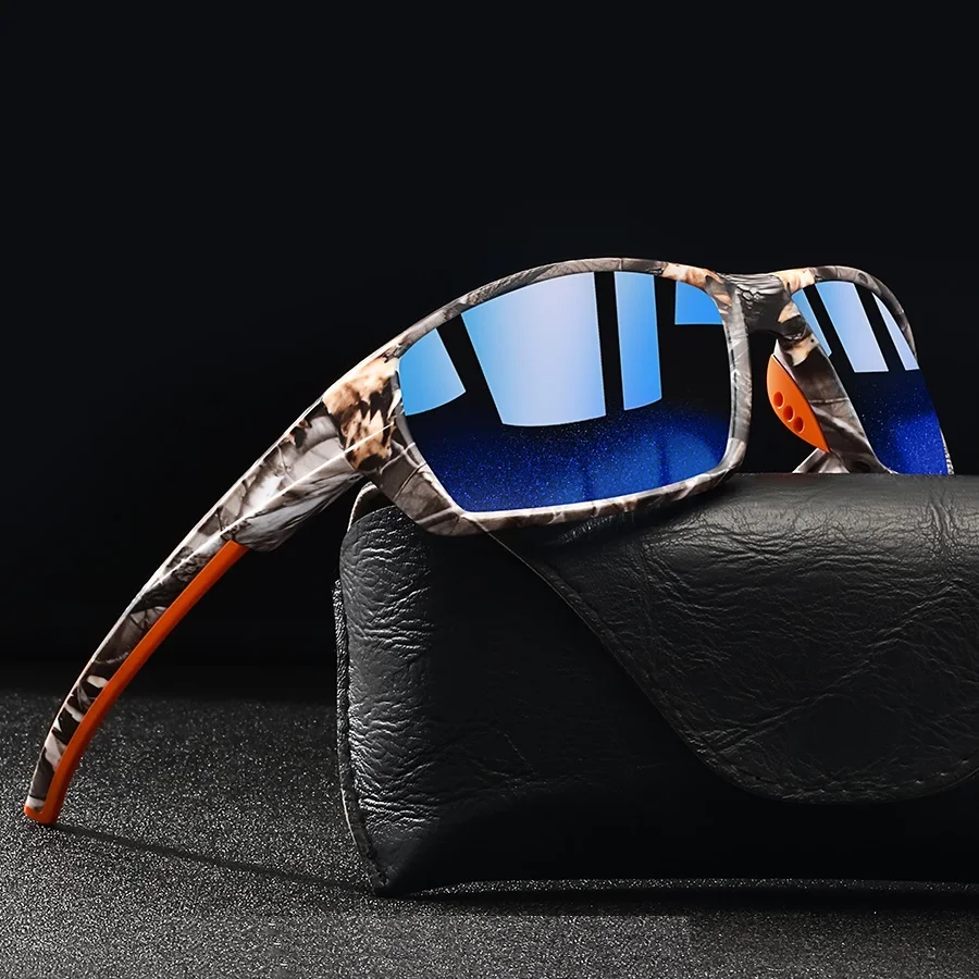 Modische Vintage Tarnmuster Sportsonnenbrille für Männer und Frauen, Geeignet für Fahren, Angeln, Radfahren, Bergsteigen, Sport-Sonnenbrille für Herren
