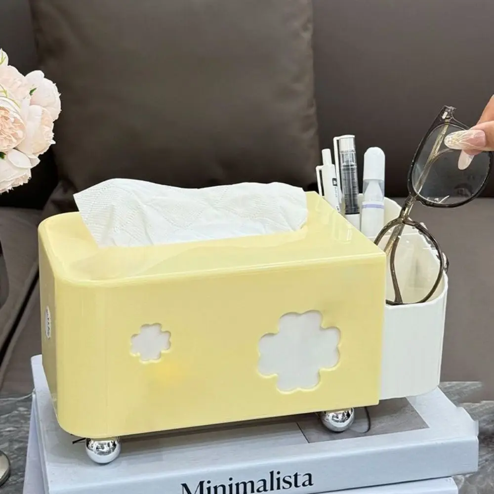 

Durable Large Capacity Desktop Storage Box with Spring Smooth Extraction Tissue Box Space Saving Plastic Napkin Dispenser Office