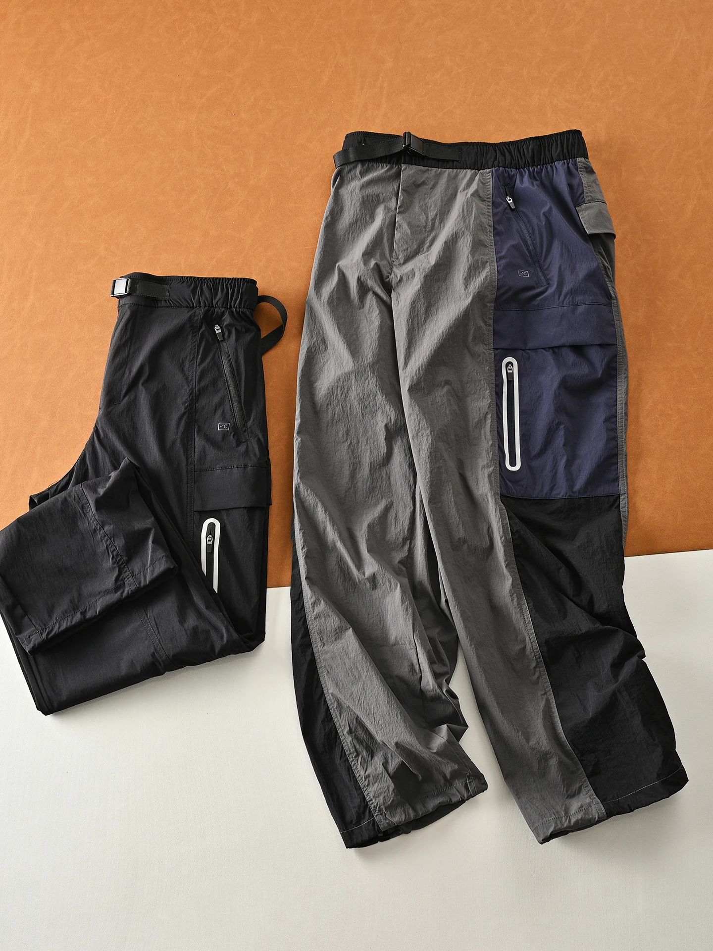 Outdoor Loose Paratrooper Pants Men Women Summer Moisture Wicking Breathable Wear Resistant Patchwork Color Block Multi Pocke...
