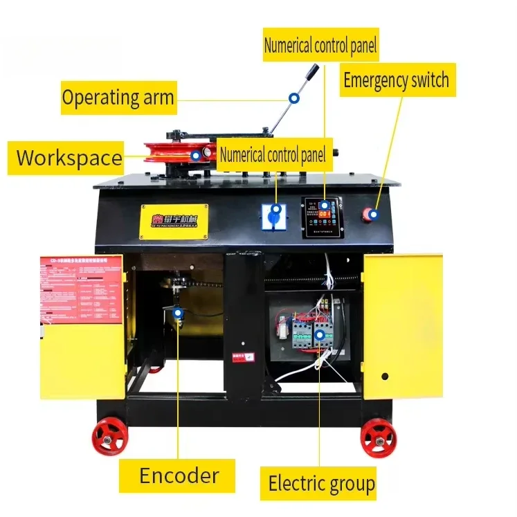 2026 TWG-50 CNC Pipe Bending Machine Hydraulic Tube Bender for Round Square Tube Stainless Steel Metal Pipe Processing Equipment