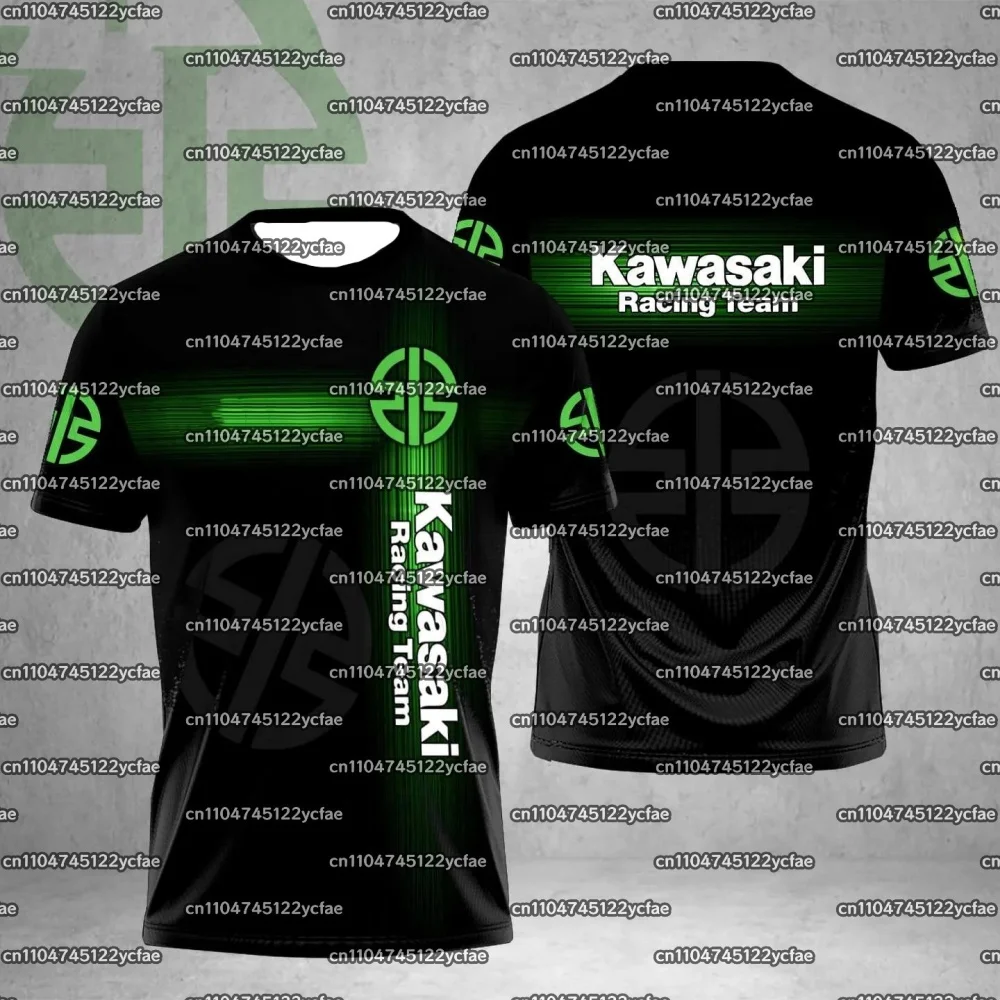 

Kawasaki 2025 осенняя новая мужская мотоциклетная футболка с логотипом и 3D принтом, повседневная дышащая футболка с короткими рукавами, модная крутая тенденция