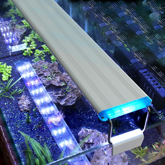 Akwarium LED Light Super Slim Fish Tank Aquatic Plant Grow Lighting Wodoodporna jasna lampa z klipsem Niebieska dioda LED 18-75 cm dla roślin 220v