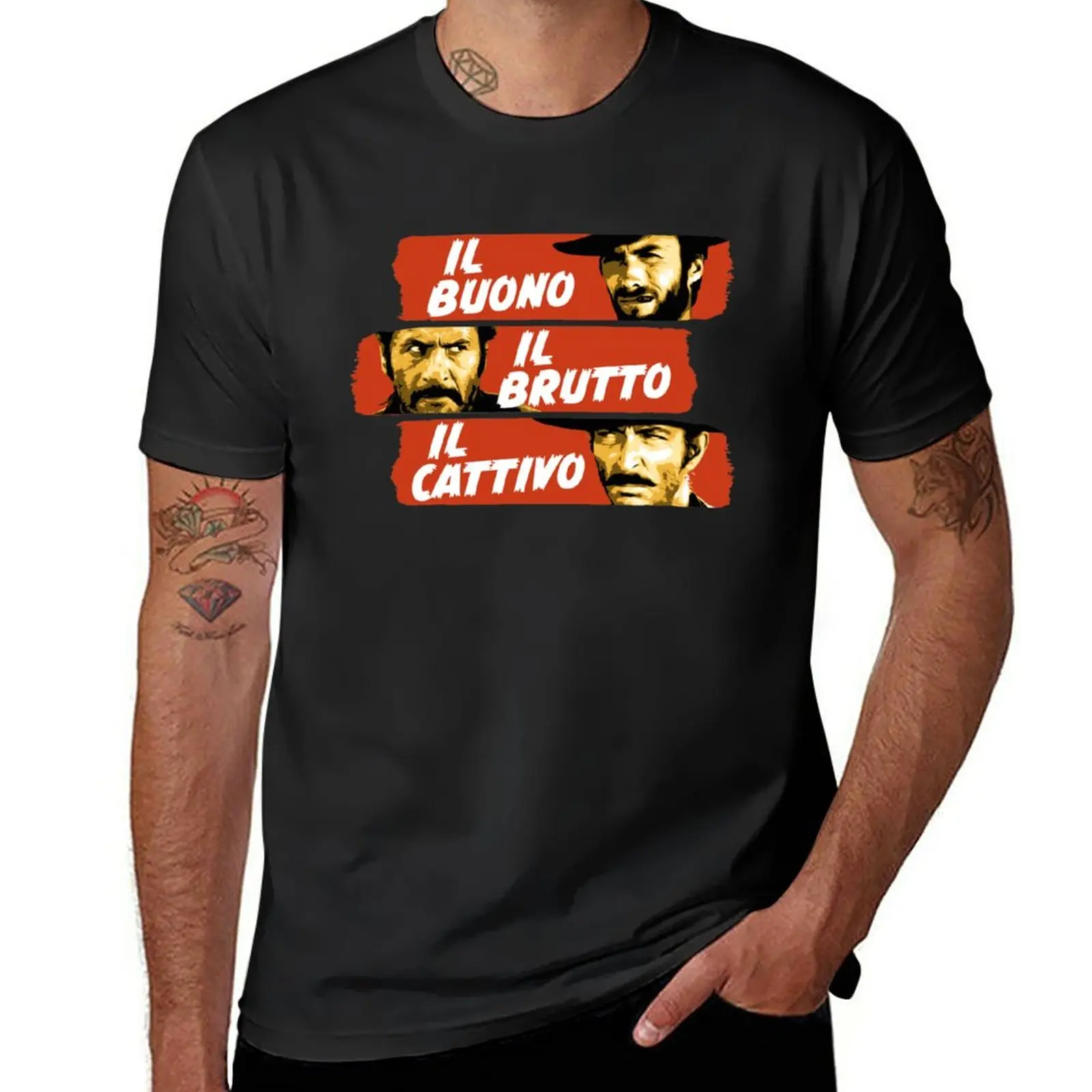 

Il Buono, il Brutto, il Cattivo – Italian version of The Good, The Bad and The Ugly T-Shirt blacks graphics mens cotton t shirts