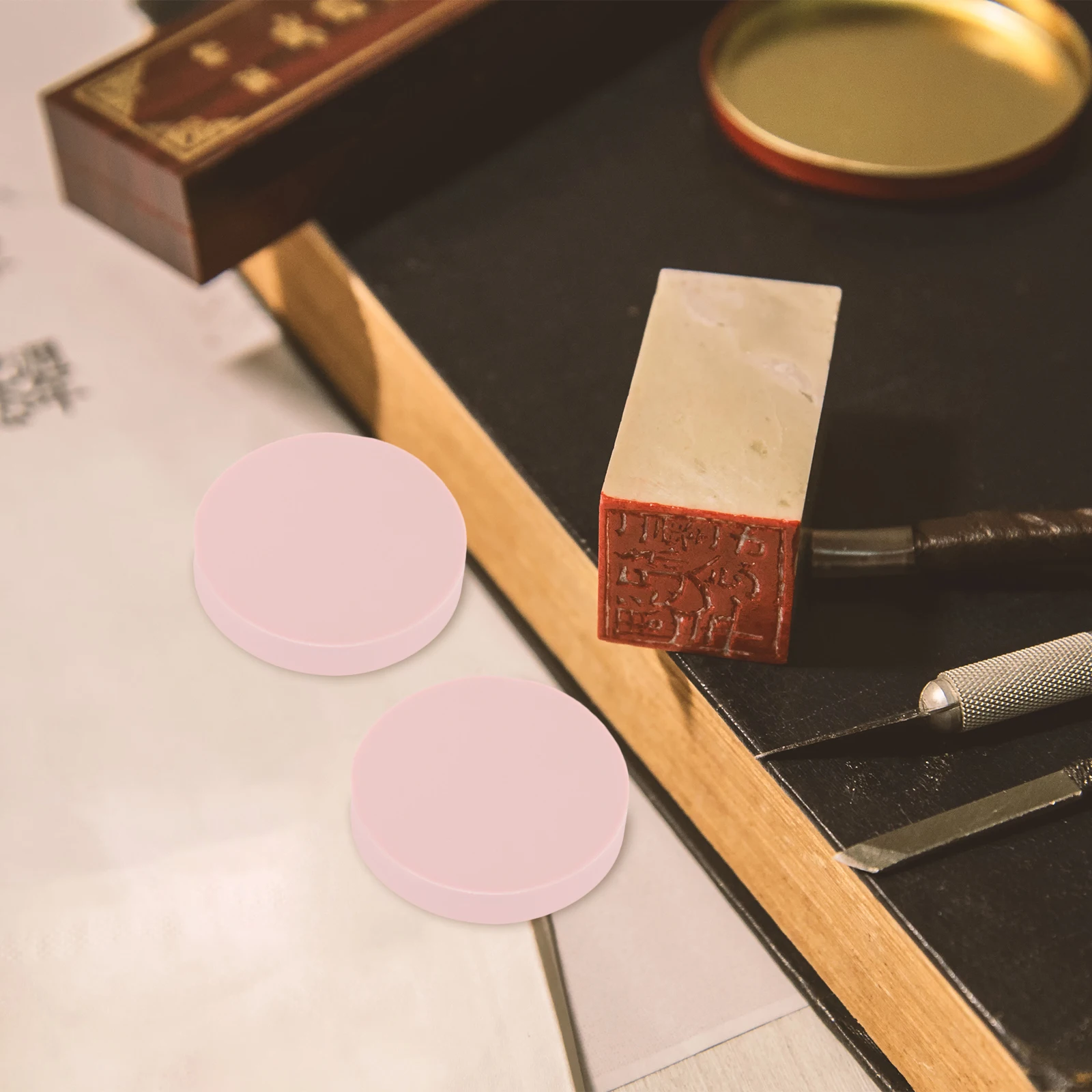 

24pcs Diy Carving Rubber Portable Handmade Stamp Tools Lightweight Skin-Friendly Accessories For Beginners Flexible Rubber
