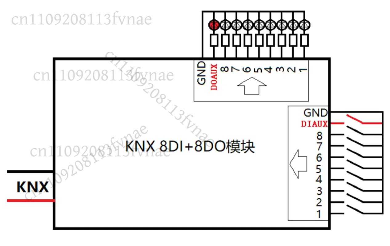 KNX 8DI+8DO Input Output Module - H8I8O Digital I/O Controller for Building Automation