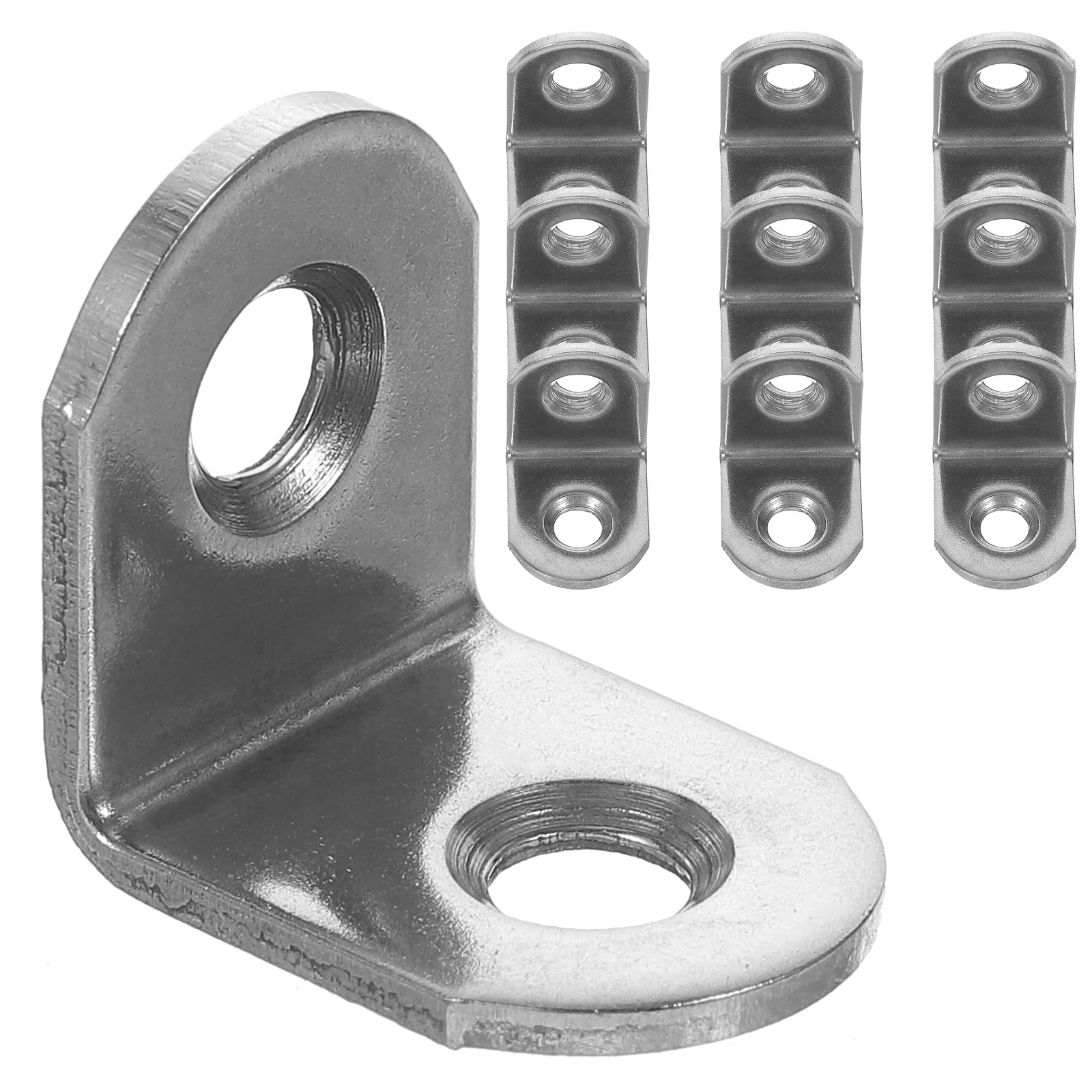 

10Pcs 90 Degree Stainless Steel L Brackets Shelf Brackets Rust Proof Durable for Wood Shelving Repair L Bracket