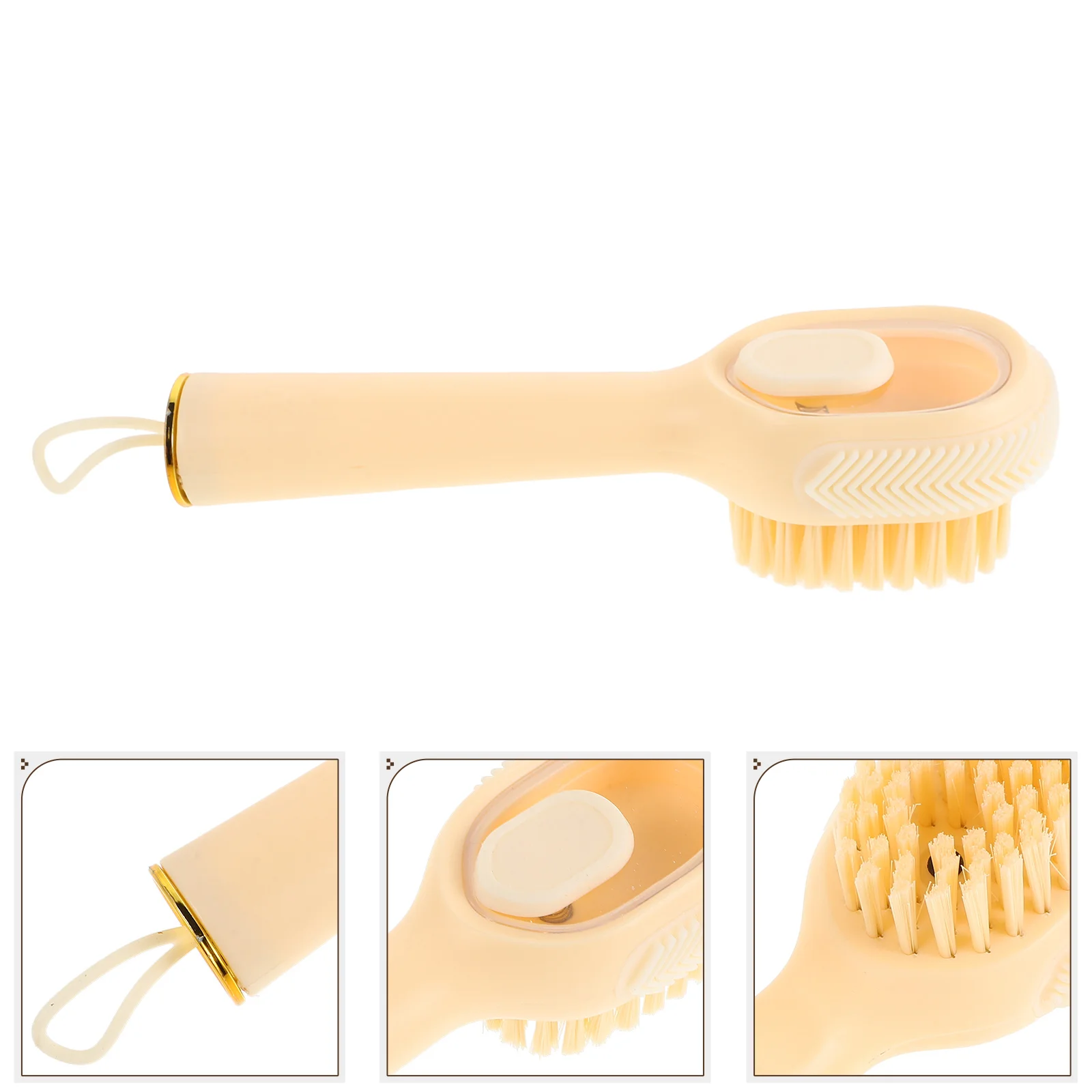 Multifunctional Press Shoe Brush Soft Bristles Cleaning Tool for Shoes Clothes Household Items Dry Wet Use Green