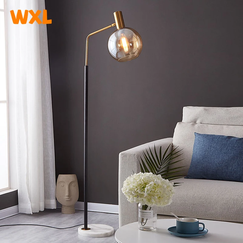 

Modern LED Floor Lamp Golden Black Bedroom Living Room Study Lamp Marble Adjustable Indoor Lighting Floor Lamp