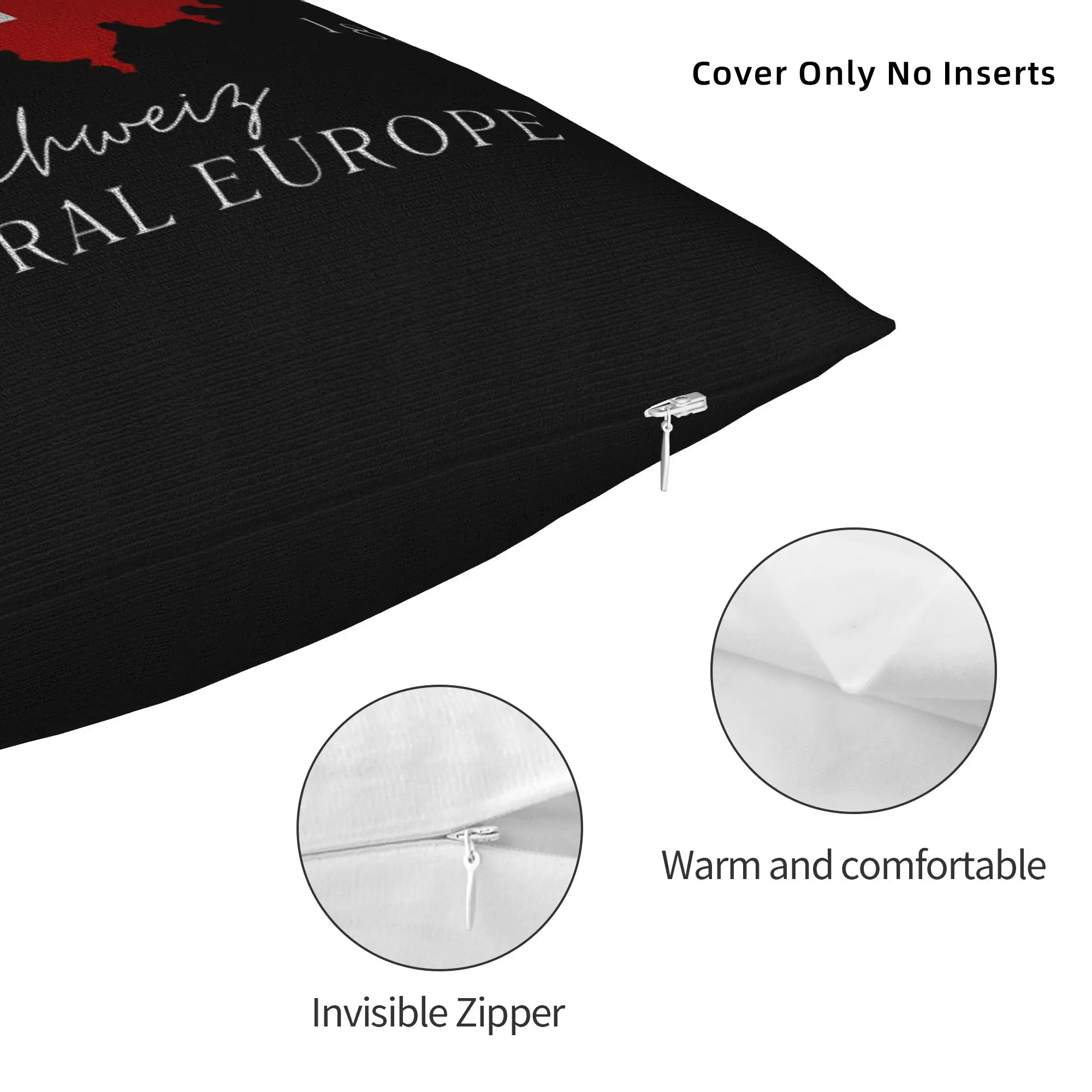 Switzerland Swiss Flag Pillowcase Soft Polyester Cushion Cover Gift Europe Souvenir Pillow Case Cover Seat Zipper