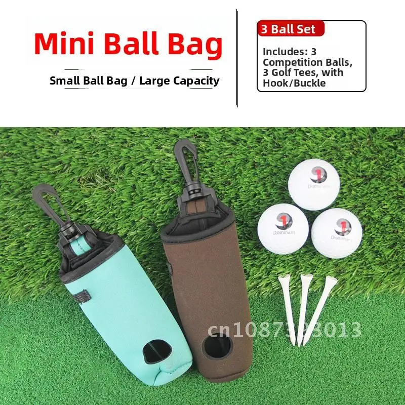 

Mini Waist Golf Ball Bag Diving Fabric Small Ball Holder with 3 Balls 3 Tees 5 Colors Sports Outdoor Accessories for Course