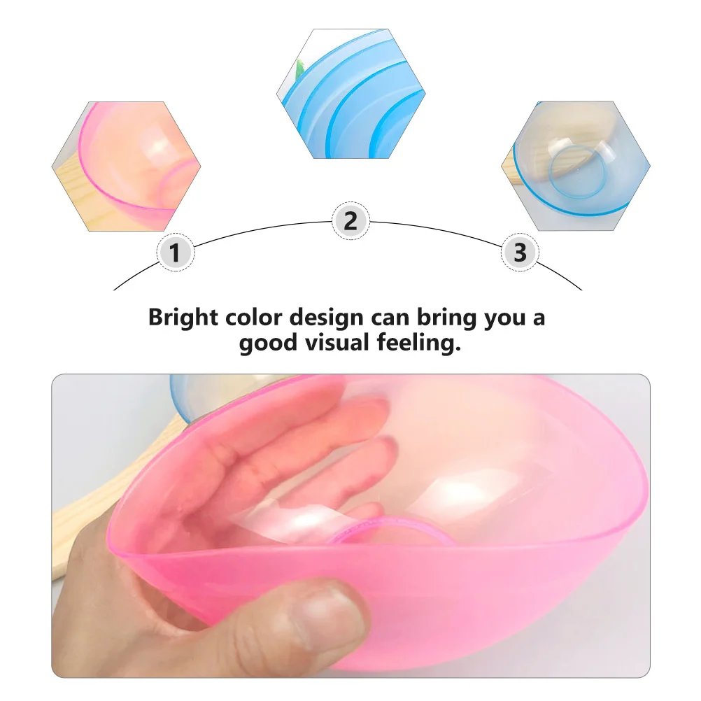 

10pcs Mask Bowl Set Plastic DIY Mixing Beauty Supply Facial Bowls Easy Clean Use Stable Strong Bright Color Design