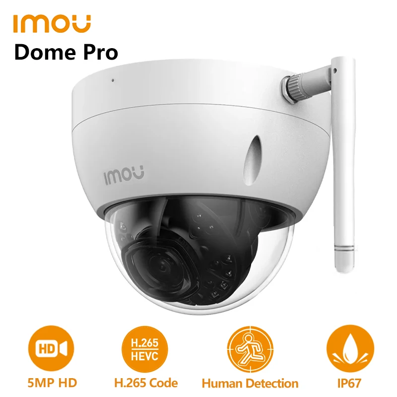 IMOU-Câmera de Segurança Dome Pro, Detecção Humana, Detecção de Veículos, Smart Home, IP, Ao ar livre, À Prova de Vandalismo, À Prova de Vandalismo,