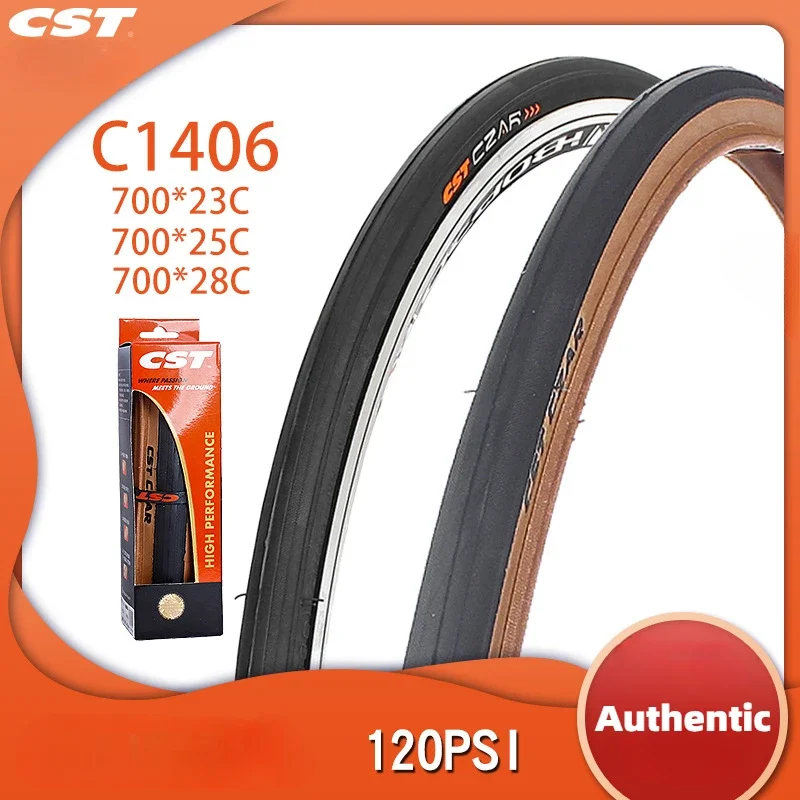 CST Zhengxin Bicycle Tire C1406 Road Bike Outer Tire Black Brown Bicycle Tire 700*23C 700*25C 700*28C Riding Supplies Steel wire