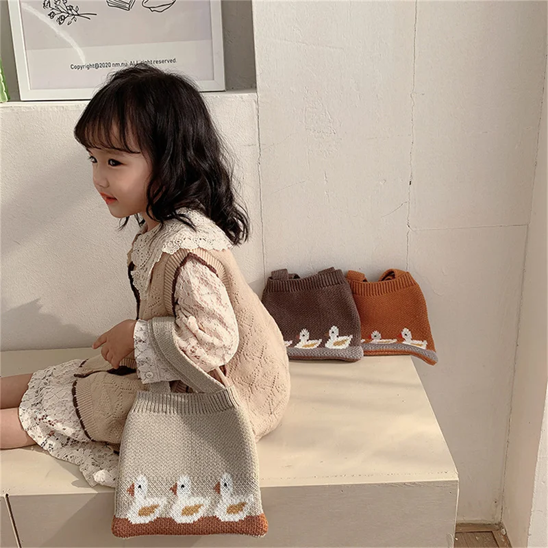 Sac à main souple de loisirs pour enfants, sac de canard de dessin animé pour filles, cadeau pour enfant