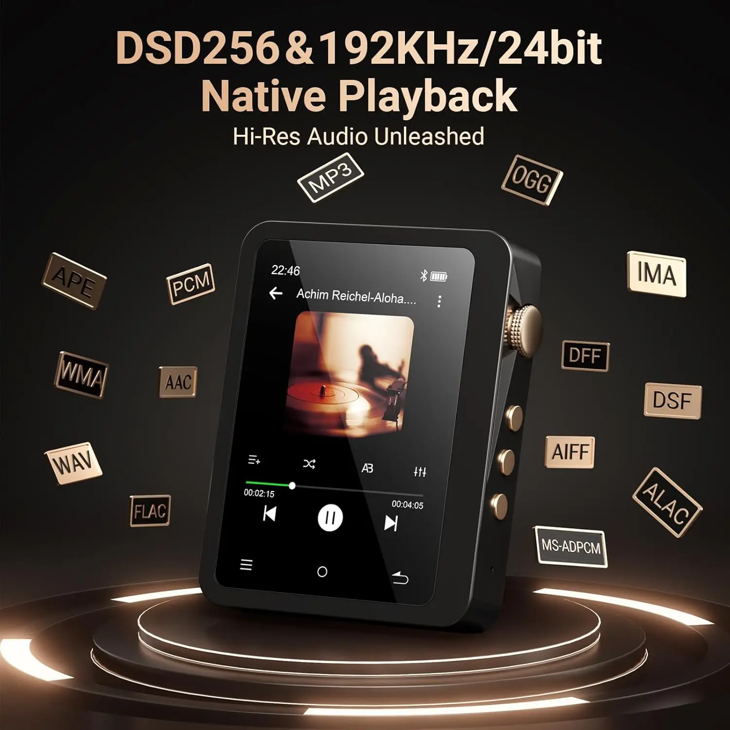 2.8인치 128GB 메첸 M33 고해상도 DSD 무손실 휴대용 하이파이 MP3 플레이어, 블루투스 5.3 지원, 최대 512GB 지원
