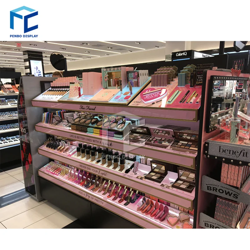 

2025customized.Department store display furniture cosmetic store makeup display counter