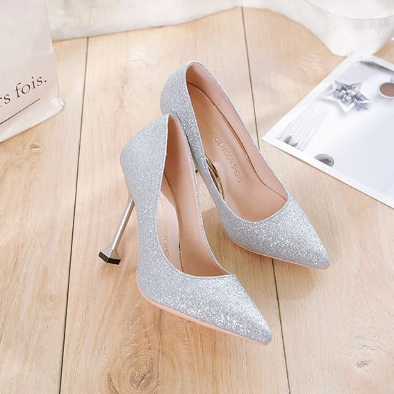 Formal Lastest High Heels on Heeled Pumps Ladies Women's Shoes Footwear Fashion Luxury Brand Young Promotion Genuine Mark