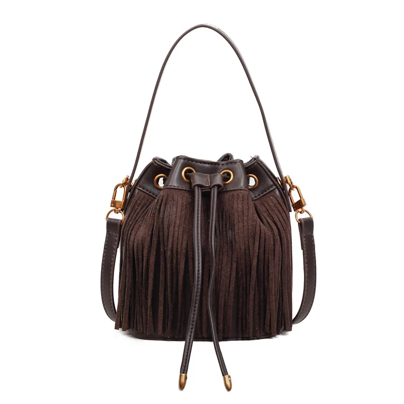 2025 Women's Drawstring Bucket Bag, Genuine Leather Multi-way Shoulder Crossbody Purse, Retro Quilted Large Capacity Handbag