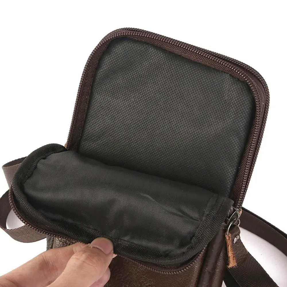 

Genuine Leather Crossbody Phone Bag Single/Double Layer Waterproof Phone Chest Bag Large Capacity Universal Messenger Bag