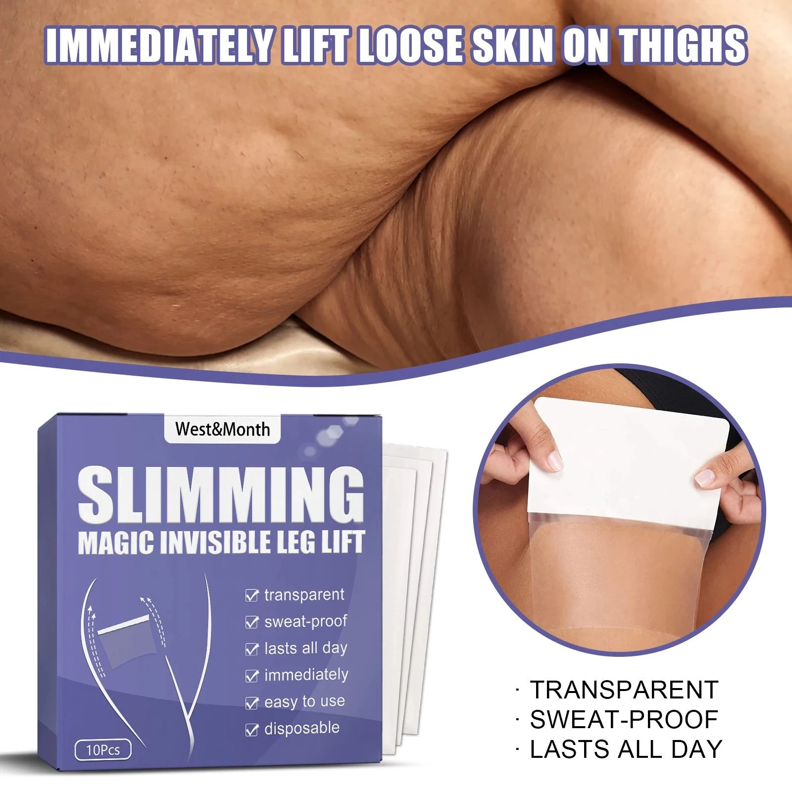 Invisible Leg Lift Stickers Lazy Slimming Tape Thigh Shape Lifting Firming Anti Cellulite Patches Effective Weight Loss Patches