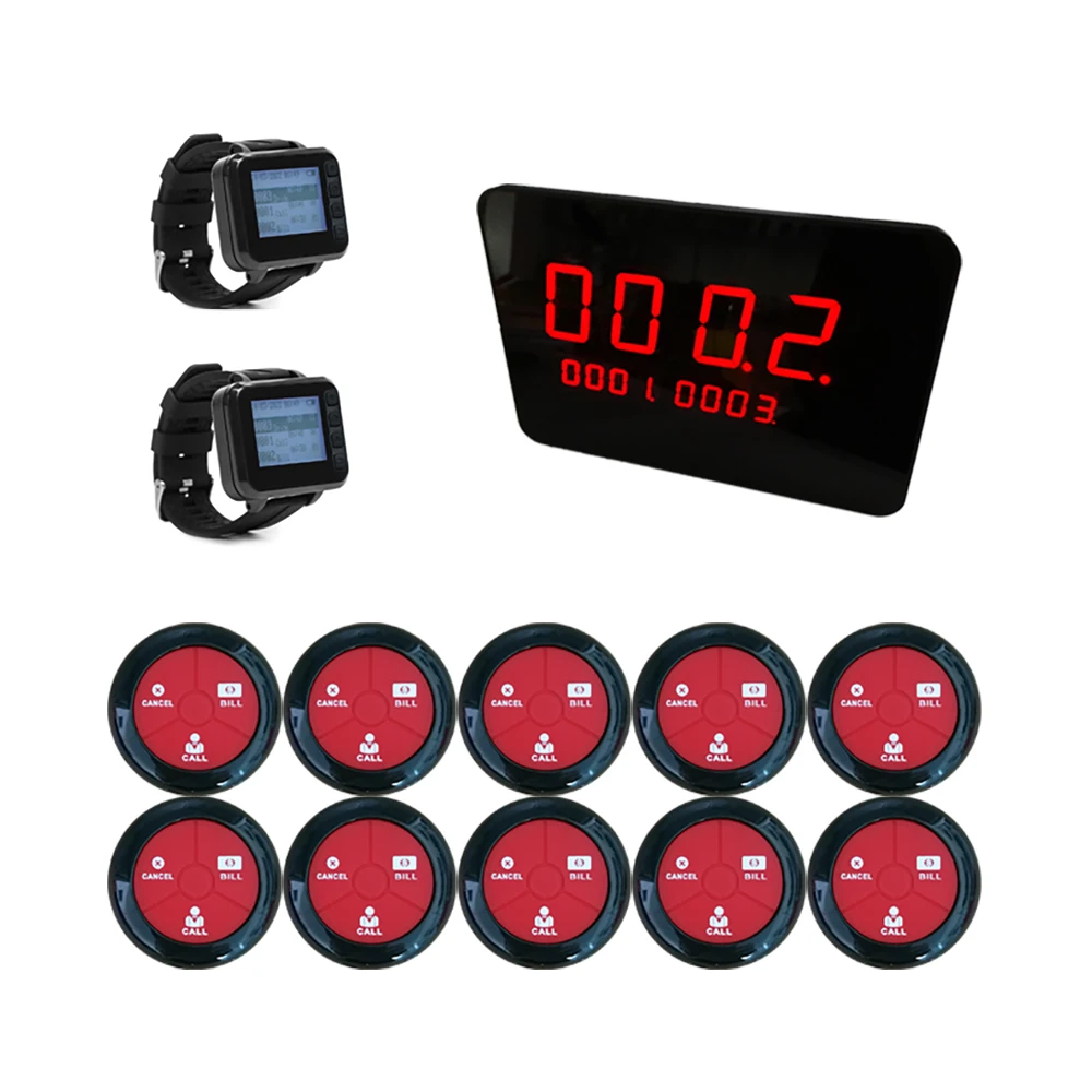 Restaurant Wireless Coaster Pager Vibrate Fast Food Waiter Buzzer Calling System Long Range for Customer