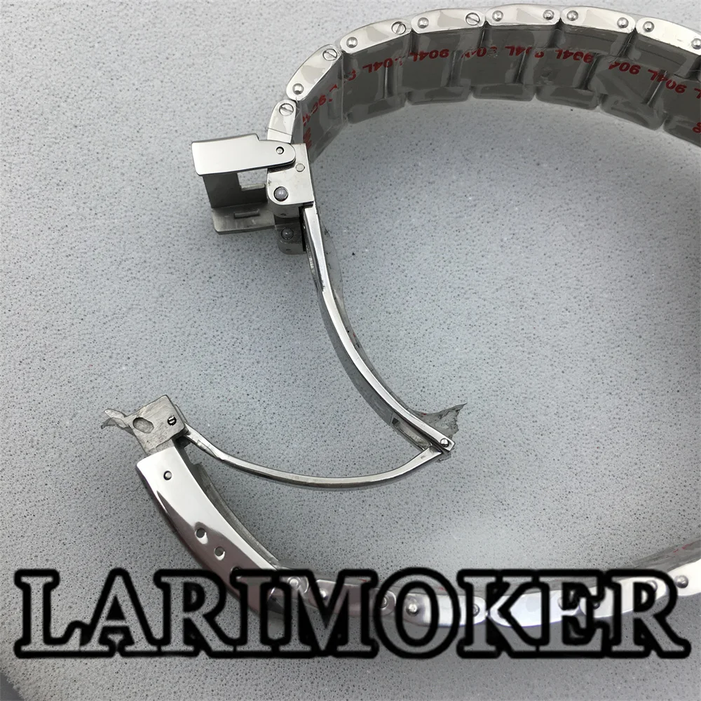 LARIMOKER casing kaca safir 40mm, aksesori tali Stianless mahkota sekrup Bezel 24 jam GMT untuk gerakan NH35 NH36