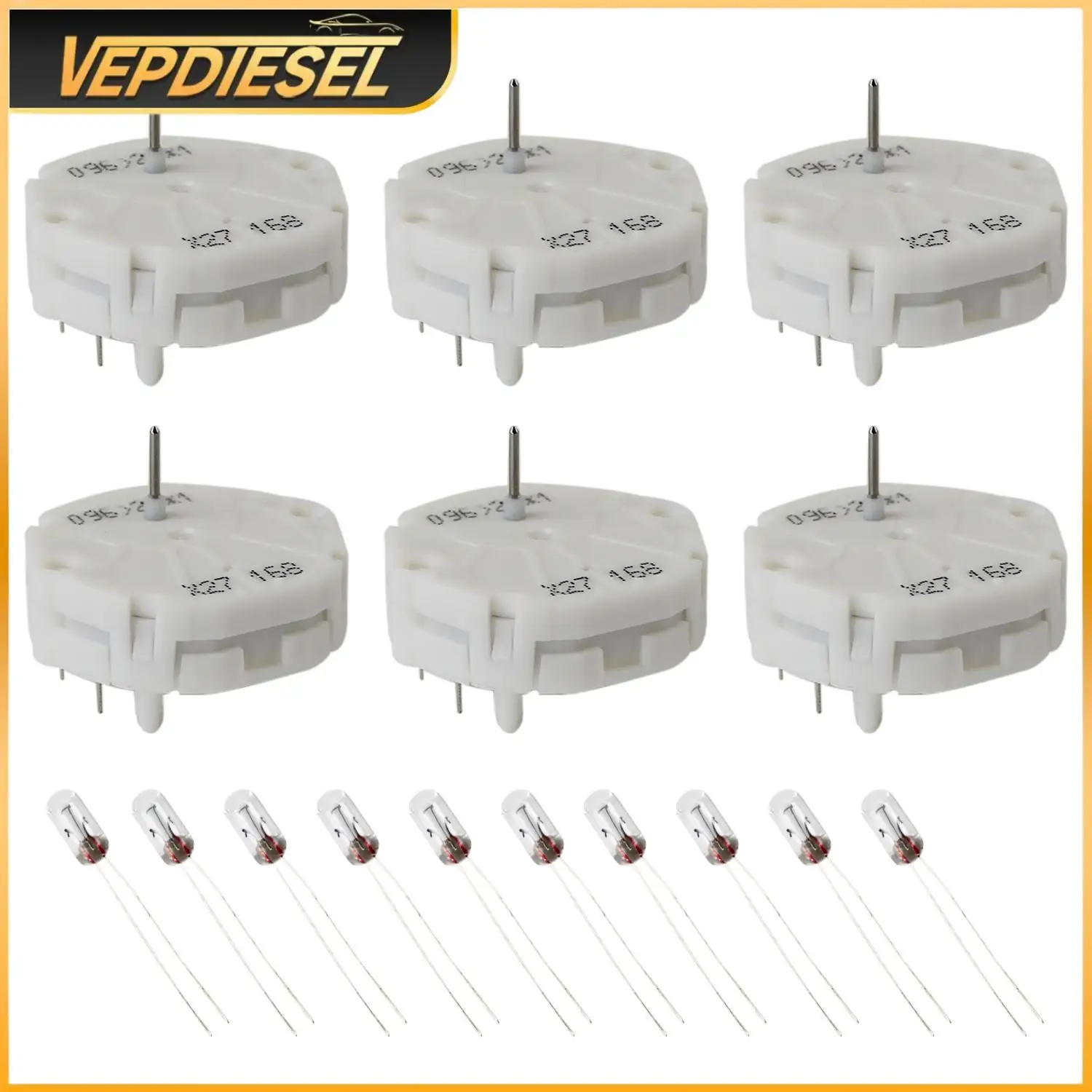 6Pcs X27 168 Stepper Motors W/10Pcs Backlight Bulbs for GM GMC Chevy Instrument Cluster Repair Car Interior Parts Accessories