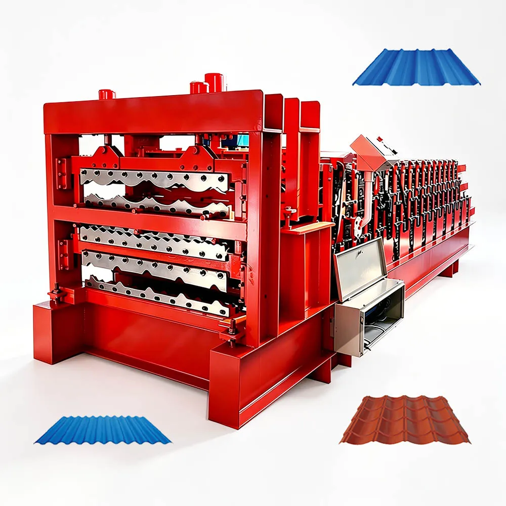 Three Layer Tile Roll Forming Metal IBR Corrugated Iron Roof Sheet Making Machine Factory Price