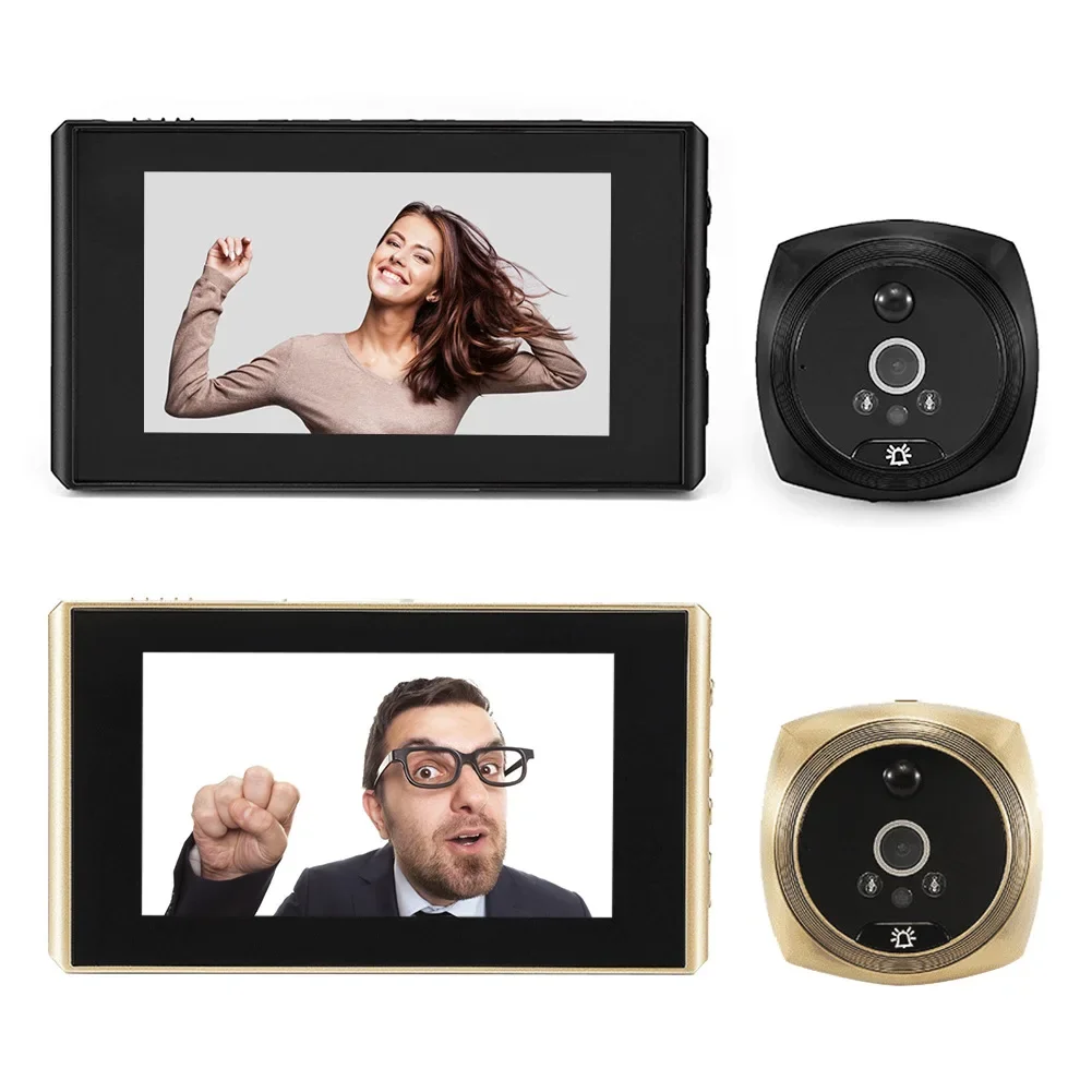 Vídeo Peephole Camera com Detecção de Movimento, Door Viewer, 4.3 in Monitor, Digital Ring Doorbell, Video-Eye Security, Gravação de Voz