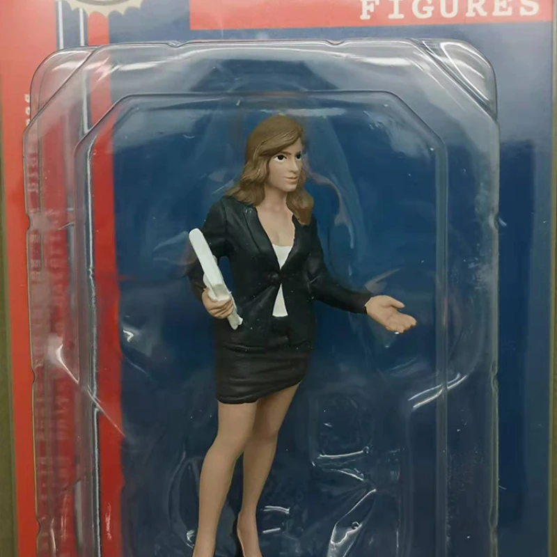 1/18 Schaalmodel Auto Mooie Saleswoman Action Figure Vrouwelijke Scène Accessoire Auto Display Hars Poppen Speelgoed Collectie Geschenken