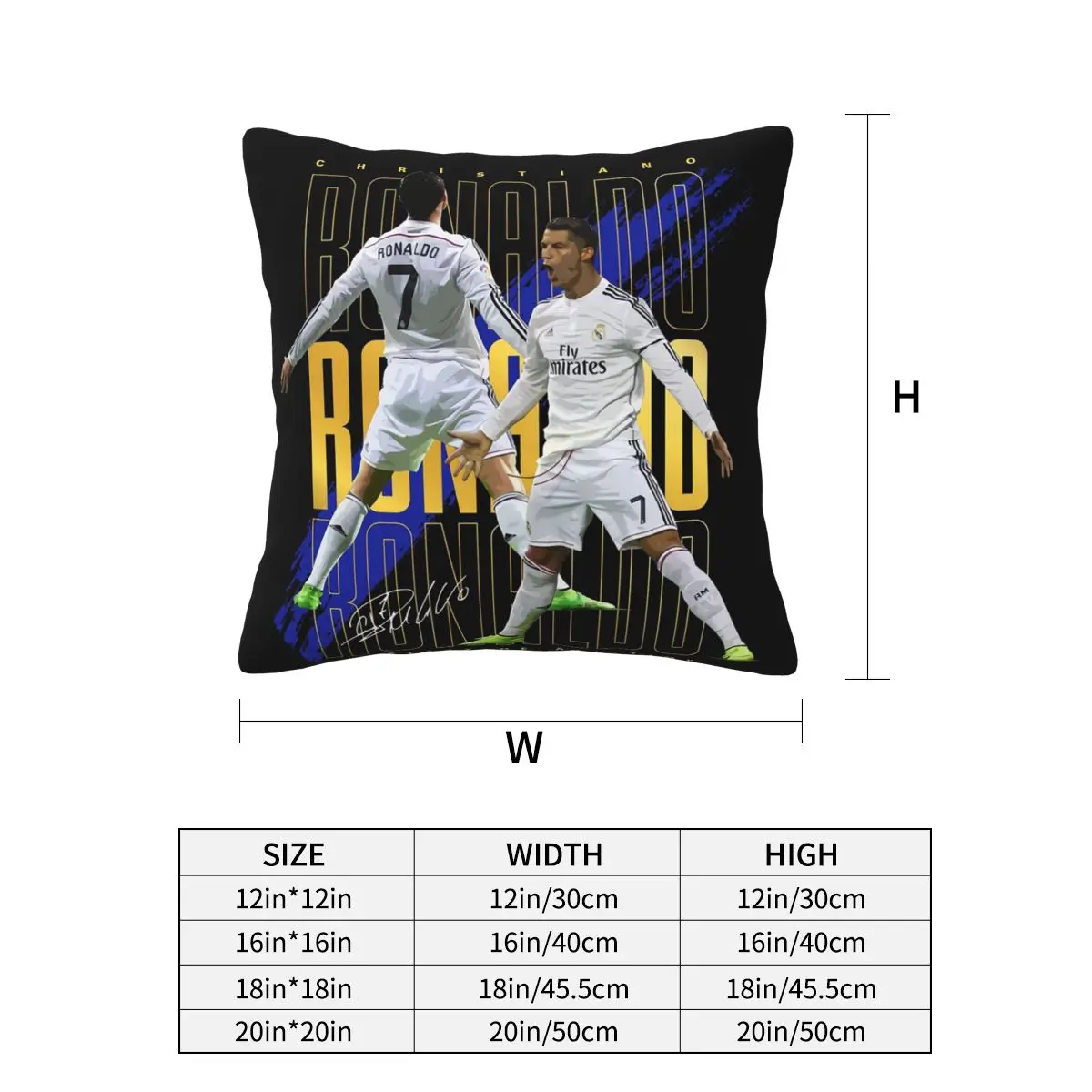 Cristiano Ronaldo Suuiii! Square Pillowcase Pillow Cover Cushion Zip Decorative Comfort Throw Pillow for Home Bedroom