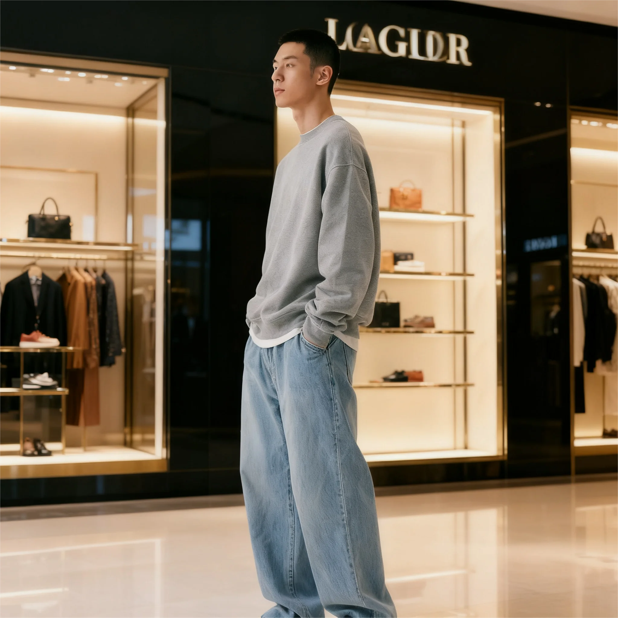 Męskie jeansy koreańskie, styl studencki, casualowe spodnie, proste, luźne, z szerokimi nogawkami, czarne, szare, niebieskie, baggy jeansy.