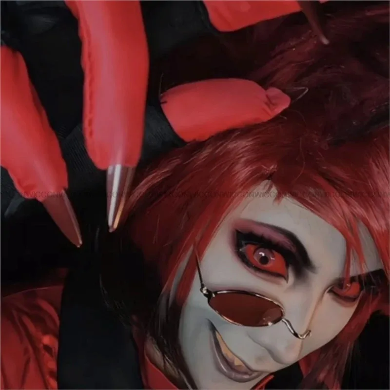 

ss23Anime Hasbin Hotel Alastor Косплей Унисекс Красные очки Очки с одной линзой Парик Хэллоуин Карнавальные аксессуары