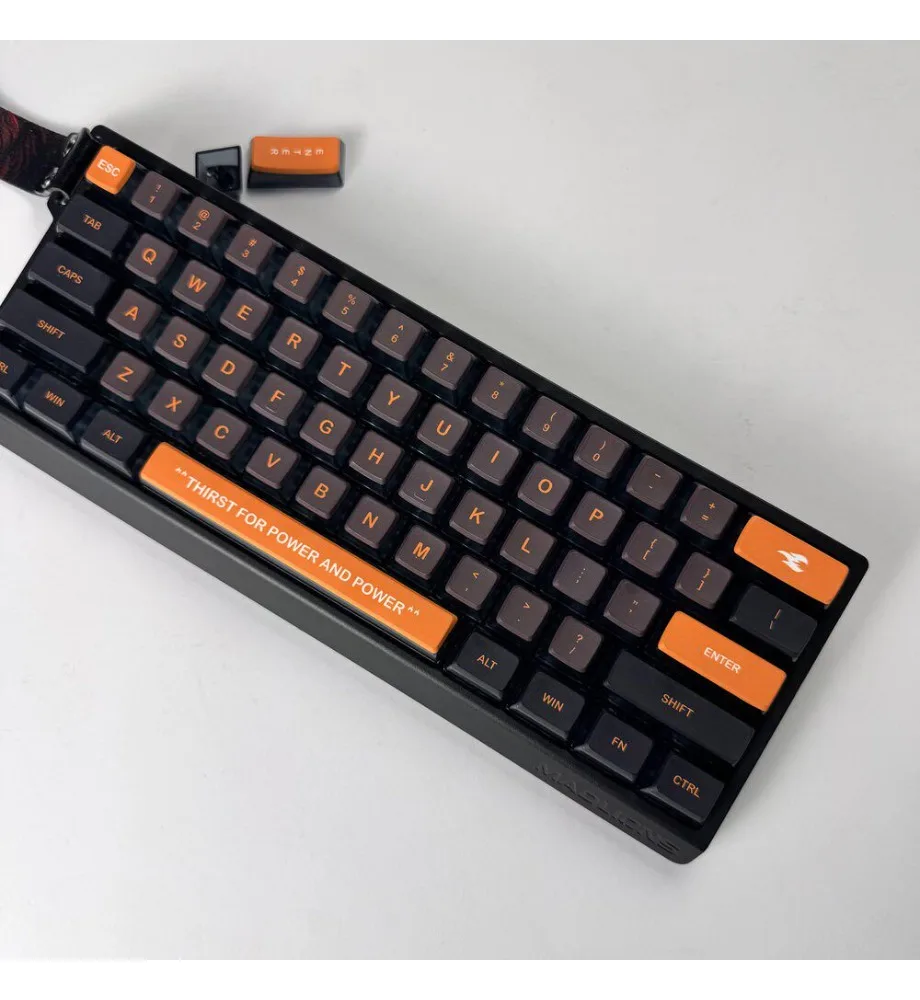 Keycap personalized pudding four-sided transparent PBT keycap black orange color scheme MDA sublimation