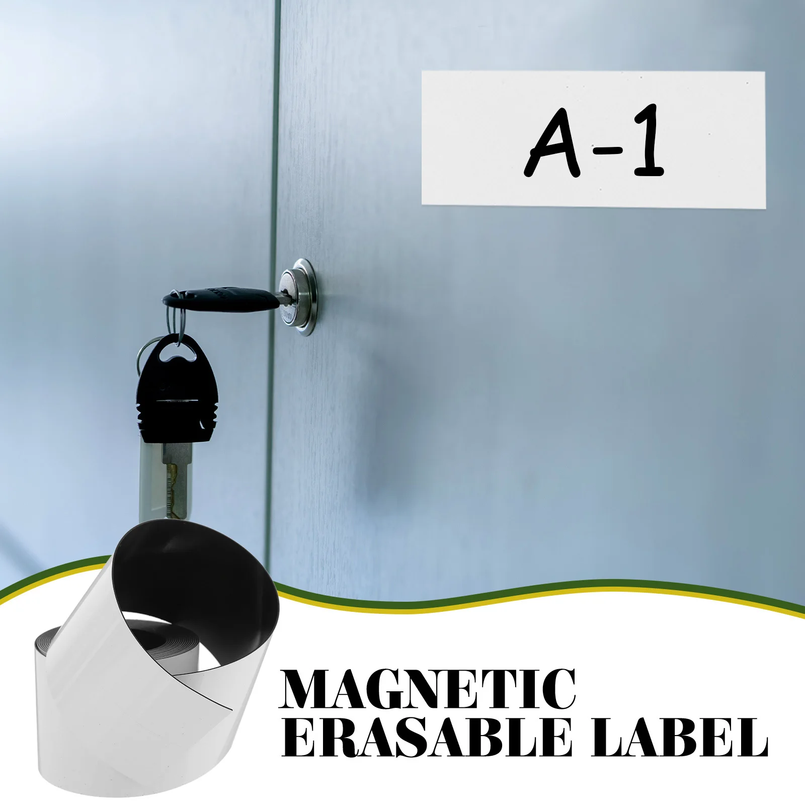 자석 지울 수 있는 라벨 50mm 빈 재사용 가능 화이트보드 냉장고 보관함용 마커 자석