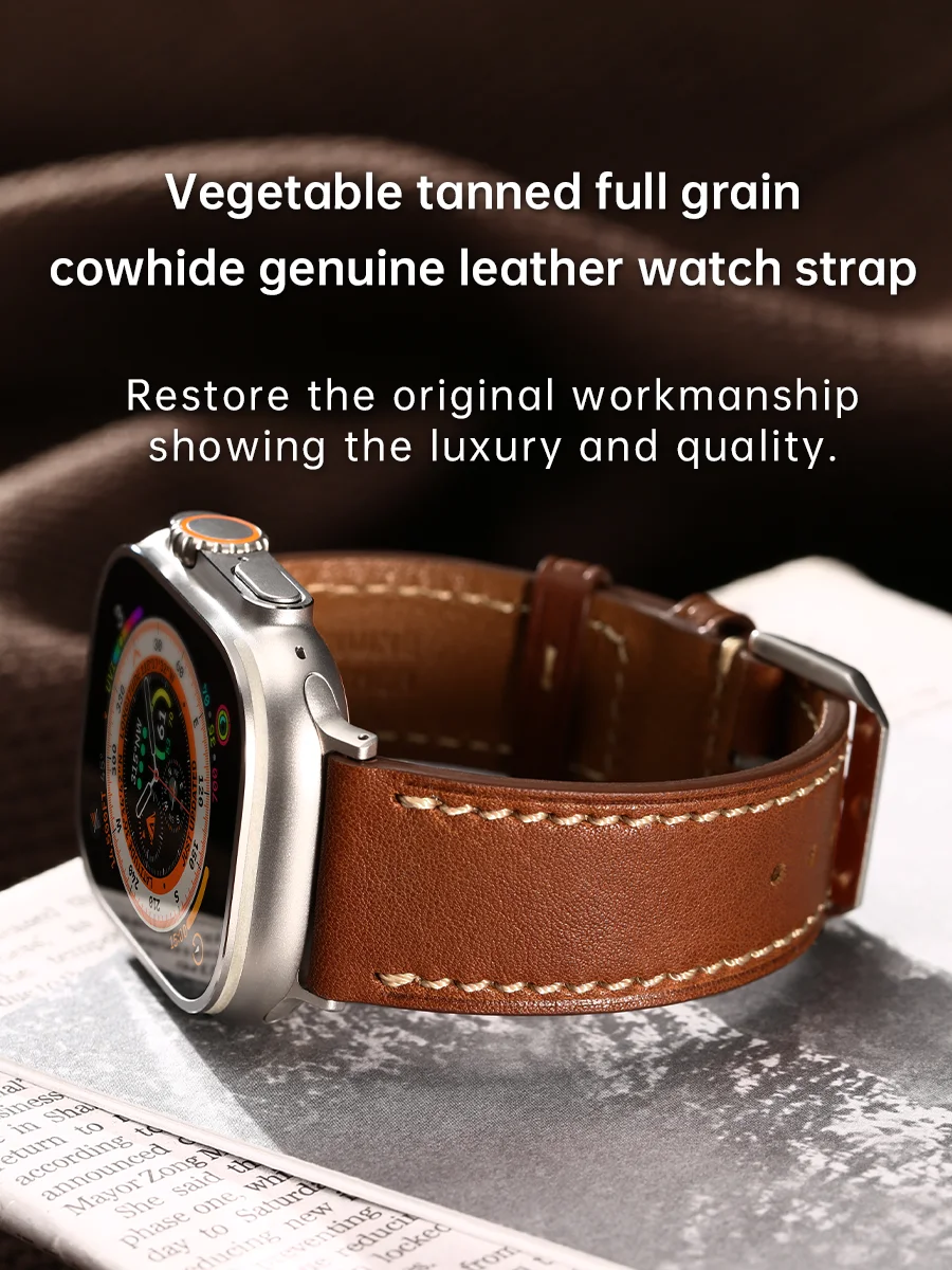 Leather Strap For Apple Watch Ultra 2 49mm Series 10 9 8 7 SE Hermès Accessories Bracelets 45mm 44mm 41mm 40mm Apple Watch Band