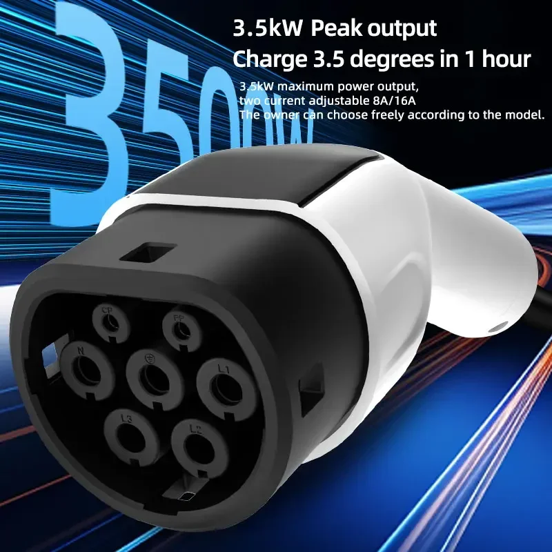 ROMADA 3.5KW 16A Type2 IEC62196 EV شاحن محمول 3M-20M كابل EVSE الاتحاد الأوروبي التوصيل صندوق الحائط محول للسيارات الكهربائية