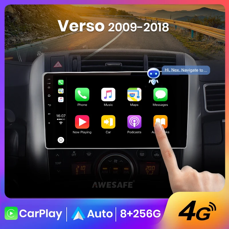 AWESAFE PX9 For Toyota Verso R20 2009 - 2018 Car Radio Multimedia Navigation 2 din Android 2din Autoradio CarPlay Stereo