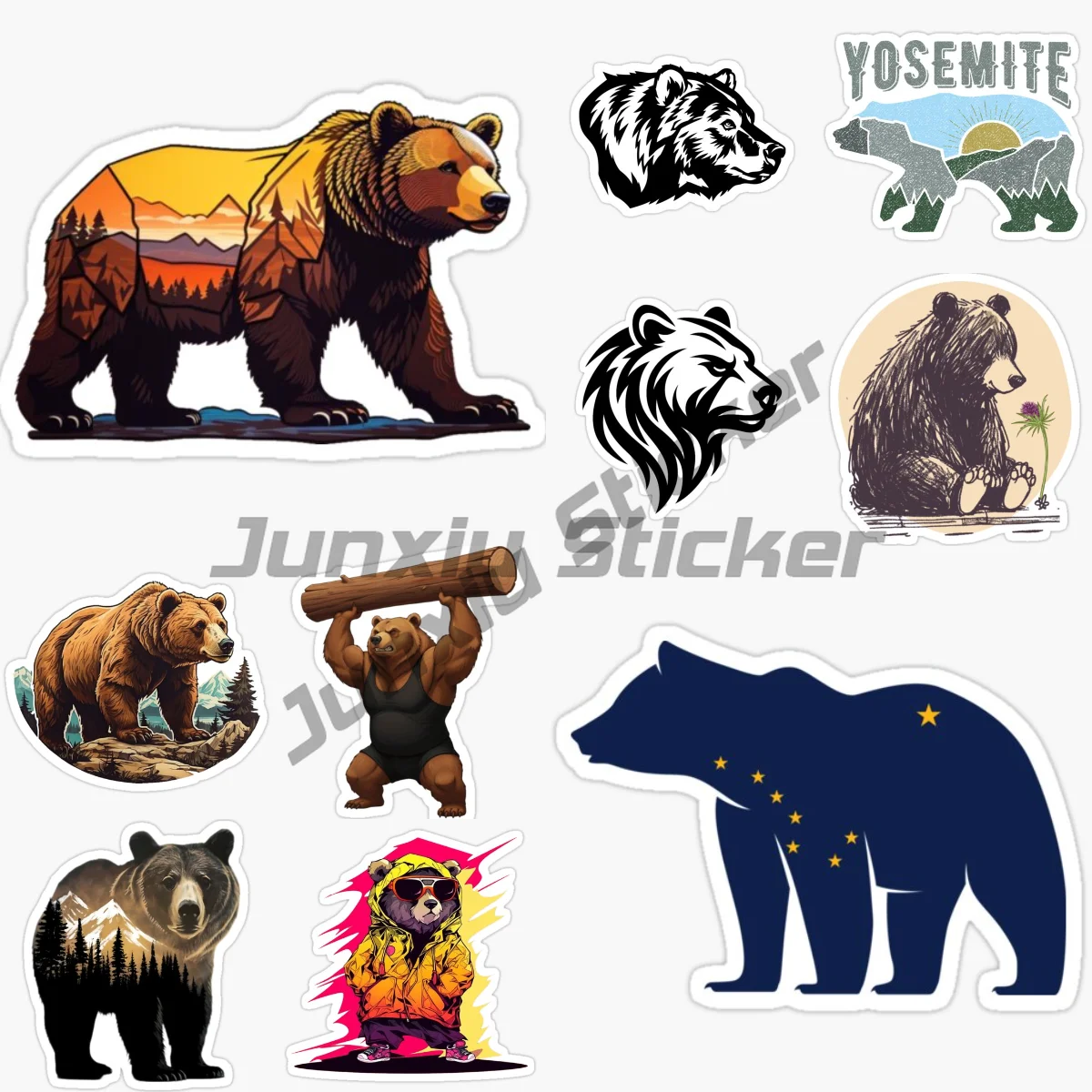 

Angry Wild Bear Forest Car Sticker Motorcycle Vinyl Auto Body Decal Occlusion Scratch Cartoon Car Styling Decor Decal