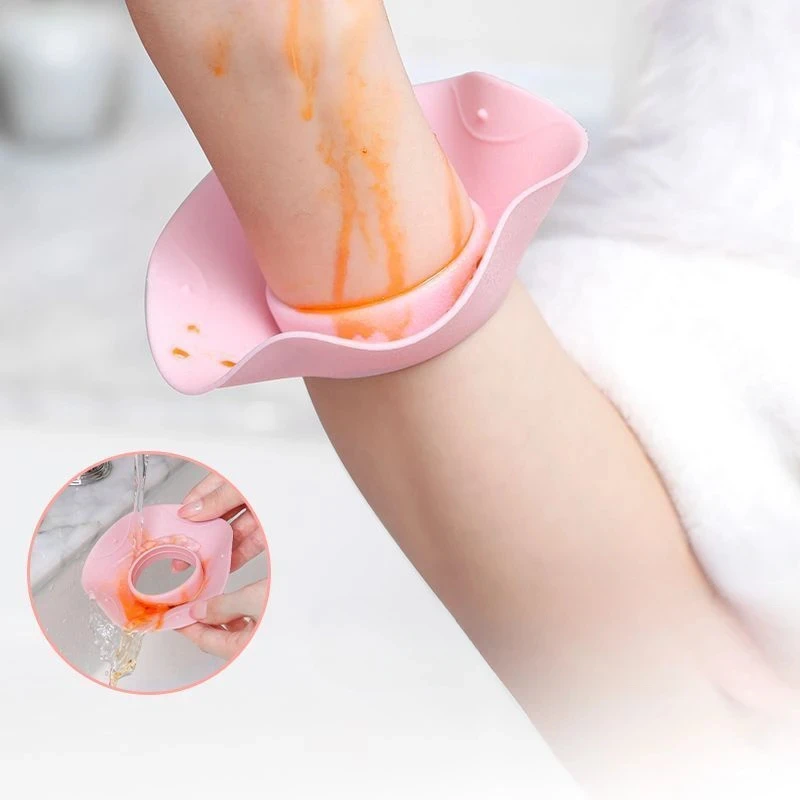 2pcs Silicone Waterproof Face Wash Wristbands Splash-Proof Adult Sleeves for Household and Hair Washing Universal Guard Cuffs