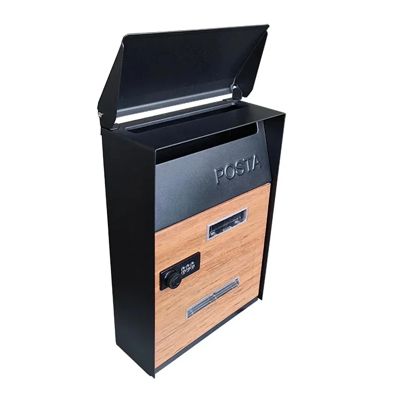 Factory direct sales password lock mailbox heat transfer wood grain metal TX0084.M