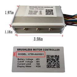 ENGWE Electric Bicycle BRUSHLESS MOTOR CONTROLLER 48V/39V 18A KDS  X759 -AAM001 X008-AAM003 Updated Parts  Accessories