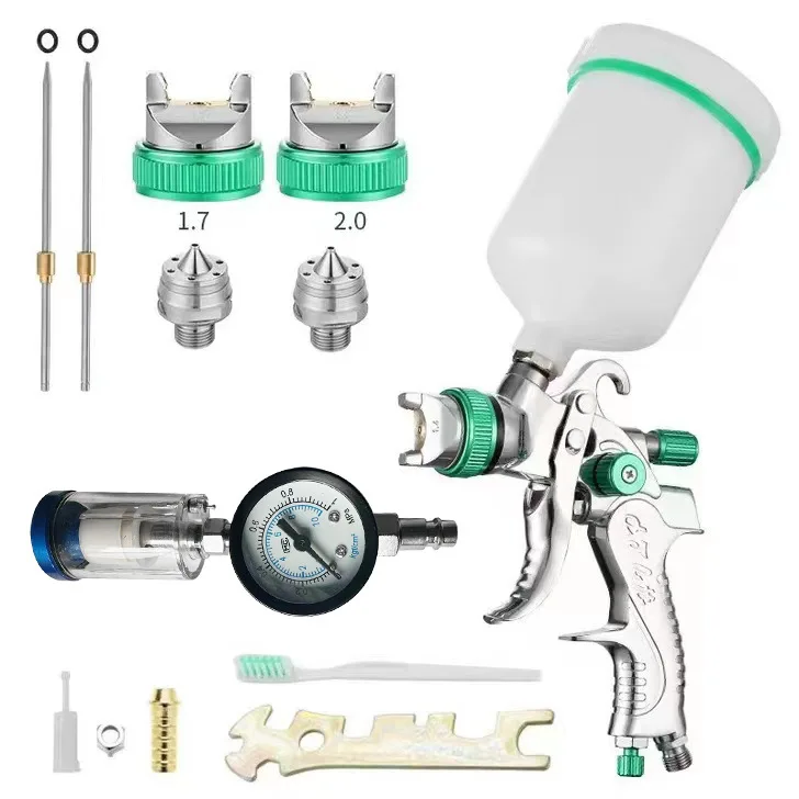 High Atomization HVLP Air Paint Gun Gravity Feed Pneumatic Sprayer Efficient Different Caliber Nozzle Painting Tool