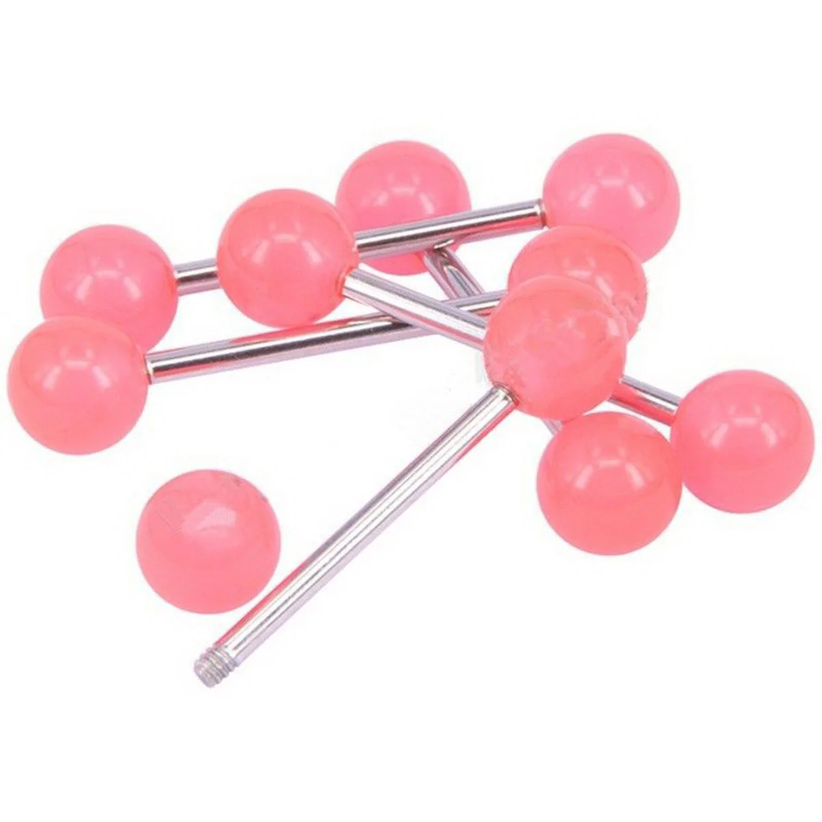 

10pcs Creative Luminous Navel Ring Beautiful Piercing Jewelry Decorative Acrylic Bell Body Inlay Ring for Woman (Mixed