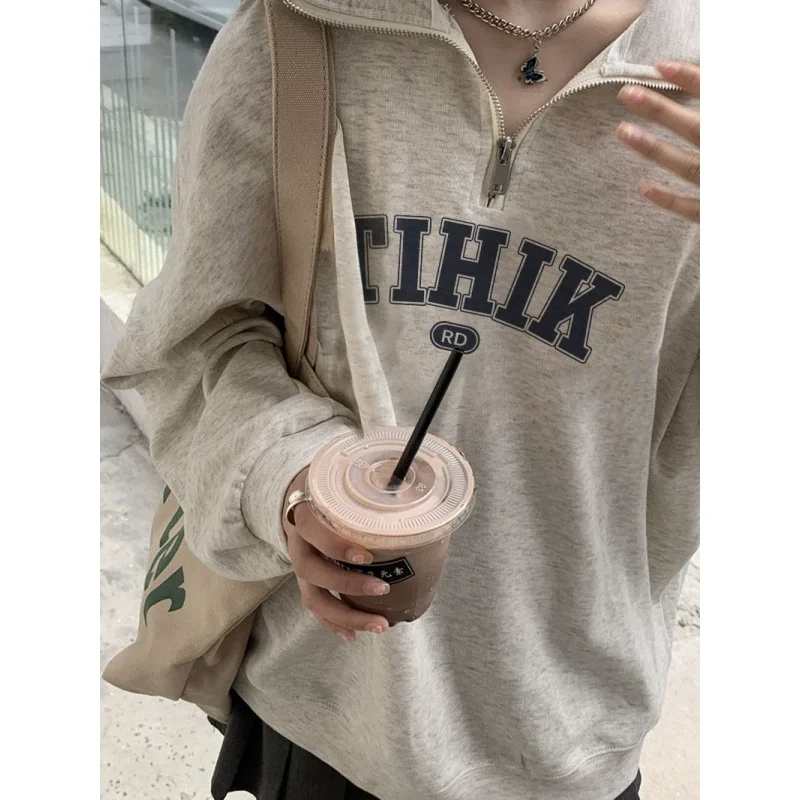 Milk‑style Polo‑collar Sweatsh - Women'S Fashion Zip Hoodie review and price