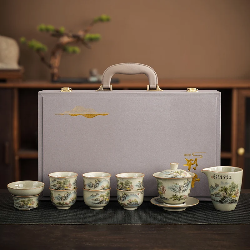 Chinese Kung Fu Accessories Tea Set Porcelain Portable Afternoon Tea Set Luxury Vintage Jogo De Xicaras Teapot Ceramic AB50TS