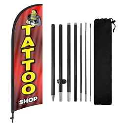 FSFLAG 1PCS 280CM The Tattoo Shop Feather Flag with Flagpole Advertising Outdoor Banner Decoration for Businesse and Storefront