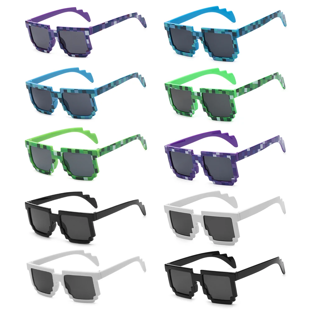 Gift Birthday/Party Cosplay for Kids and Adults Favors Pixel Mosaic Sunglasses Thug Life Sunglasses Gamer Robot Sunglasses